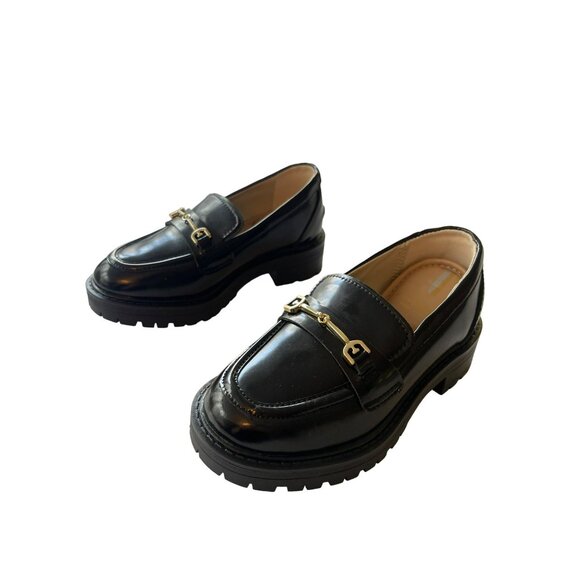 Sam Edelman Tully Size 11 M Girls Black Leather Lug Slip On Loafer Kids NEW - Picture 4 of 7